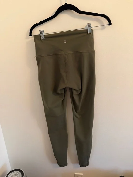 lululemon athletica Olive Green High-Rise Leggings with mesh - Picture 3 of 3